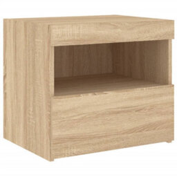 Berkfield Bedside Cabinet With Led Lights Sonoma Oak 50X40X45 Cm - thumbnail 6