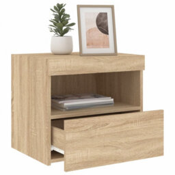 Berkfield Bedside Cabinet With Led Lights Sonoma Oak 50X40X45 Cm - thumbnail 5