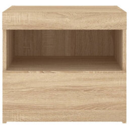 Berkfield Bedside Cabinet With Led Lights Sonoma Oak 50X40X45 Cm - thumbnail 8