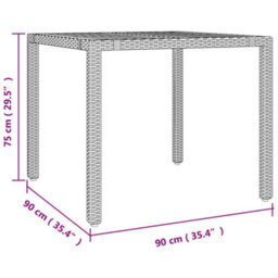 Walplus 3 Piece Garden Outdoor Dining Set Suitable For Backyard, Patio Black Poly Rattan&solid Wood Acacia - thumbnail 9
