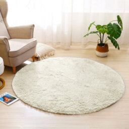 Ameha Round Rugs 120X120 Cm Cream Area Rugs For Bedroom Non Slip Modern Super Soft Plush Fluffy Shaggy Rug For Lounge Kids Room - thumbnail 2