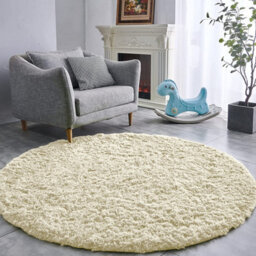 Ameha Round Rugs 120X120 Cm Cream Area Rugs For Bedroom Non Slip Modern Super Soft Plush Fluffy Shaggy Rug For Lounge Kids Room - thumbnail 5