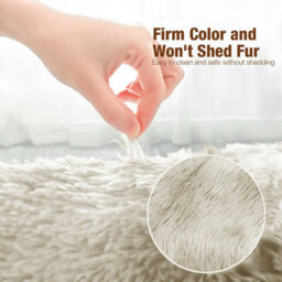 Ameha Round Rugs 120X120 Cm Cream Area Rugs For Bedroom Non Slip Modern Super Soft Plush Fluffy Shaggy Rug For Lounge Kids Room - thumbnail 4