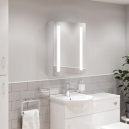 Affine Bathroom Led Mirror Cabinet Wall Mounted Shaver Socket Demister Ip44 650X500 - thumbnail 4