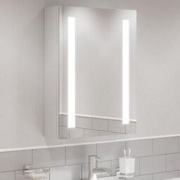 Affine Bathroom Led Mirror Cabinet Wall Mounted Shaver Socket Demister Ip44 650X500 - thumbnail 3