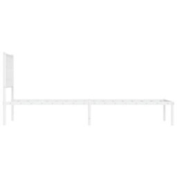 Berkfield Metal Bed Frame Without Mattress With Headboard White 90X190Cm - thumbnail 6