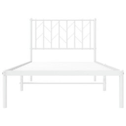 Berkfield Metal Bed Frame Without Mattress With Headboard White 90X190Cm - thumbnail 5