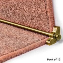 "FloorMatch 13 Pack - Hollow Stair Carpet Runner Rods - Affordable Stair Rod Bars - Bronze Finish - 70Cm (27.5"") Width"