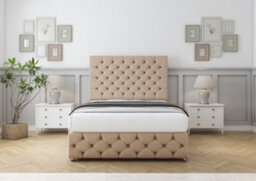 "Comfort Florida Pebble Plush Divan Bed Base 4 Drawers - 26"" Strutted  & 12"" Footboard 4' Small Double" - thumbnail 1