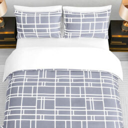 Pamposh 4 Pcs Double Duvet Set With Matching Black Double Fitted Sheet Breathable Premium Microfibre Reversible Quilt Cover - thumbnail 3
