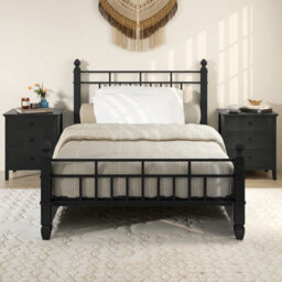 Costway 3-Drawer Bedroom Storage Chest 3-Tier Bedside Table W/ Storage Black - thumbnail 4