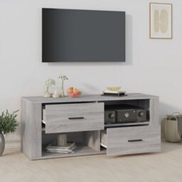 Berkfield Tv Cabinet Grey Sonoma 100X35X40 Cm Engineered Wood - thumbnail 3