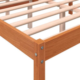 Berkfield Bed Frame Wax Brown 120X200 Cm Solid Wood Pine - thumbnail 7