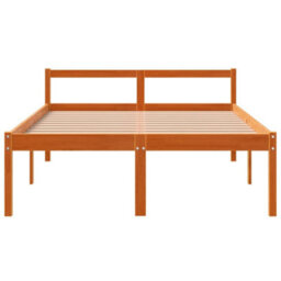 Berkfield Bed Frame Wax Brown 120X200 Cm Solid Wood Pine - thumbnail 4