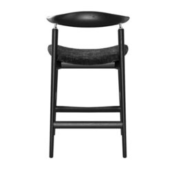Wyld Haus Loughrea Upholstered Black Velvet Tweed Bar Stool By - thumbnail 3