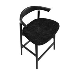 Wyld Haus Loughrea Upholstered Black Velvet Tweed Bar Stool By - thumbnail 6