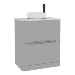 Royal Bathrooms Venice 700mm Dove Grey Freestanding Bathroom Countertop Vanity Unit 2 Drawer With Art Basin - thumbnail 7