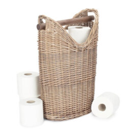 Red Hamper H210 Wicker Bathroom Toilet Roll Holder - thumbnail 1