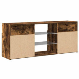 Walplus Tv Cabinet With Led Lights Smoked Oak 120X30X50 Cm - thumbnail 9
