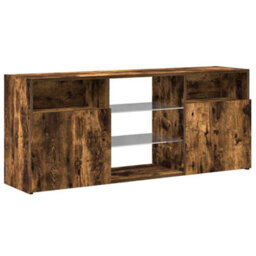 Walplus Tv Cabinet With Led Lights Smoked Oak 120X30X50 Cm - thumbnail 6
