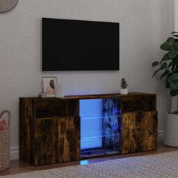Walplus Tv Cabinet With Led Lights Smoked Oak 120X30X50 Cm - thumbnail 1