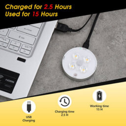 Rechargeable Warm White Indoor Led Motion Sensor Lights With Magnetic & 3M Adhesive Pads - Twin Pack - Daffodil Lec022 - thumbnail 6