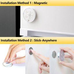 Rechargeable Warm White Indoor Led Motion Sensor Lights With Magnetic & 3M Adhesive Pads - Twin Pack - Daffodil Lec022 - thumbnail 4