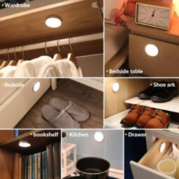 Rechargeable Warm White Indoor Led Motion Sensor Lights With Magnetic & 3M Adhesive Pads - Twin Pack - Daffodil Lec022 - thumbnail 8