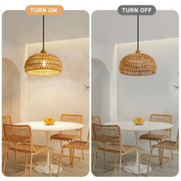 Harper Living Easy Fit Handwoven Rope Ceiling Light Shade With Reducer Ring, E27/b22 Yellow Woven Shade For Pendant Lights & Floor - thumbnail 7
