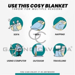 Gc Gaveno Cavailia Fluffy Pop Extra Large Throw 200X240Cm Teal Soft & Cosy King Size Blanket Waffle Throw - thumbnail 4