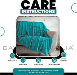 Gc Gaveno Cavailia Fluffy Pop Extra Large Throw 200X240Cm Teal Soft & Cosy King Size Blanket Waffle Throw - thumbnail 5