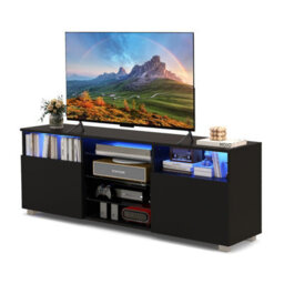 Gainoom Black Tv Stand Media Console Table Modern Entertainment Center For 65 Inch Tv - thumbnail 9