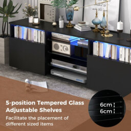 Gainoom Black Tv Stand Media Console Table Modern Entertainment Center For 65 Inch Tv - thumbnail 7