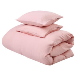 Beliani Duvet Cover Set Sumner 220 X 240 Cm Cotton Muslin Pastel Pink - thumbnail 4
