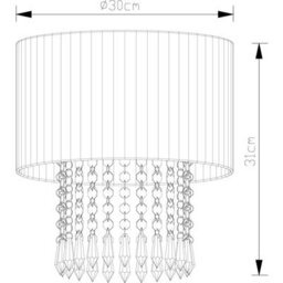 Cosylyte Winni Beaded Voile Easyfit Modern Lamp Shade - Silver Grey - thumbnail 7