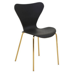 Orsina Versatile Dining Chair With Black Seat, Comfortable Breakfast Room Chair, Elegant Design Outdoor Chair - thumbnail 2