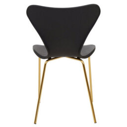 Orsina Versatile Dining Chair With Black Seat, Comfortable Breakfast Room Chair, Elegant Design Outdoor Chair - thumbnail 4