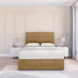 "Sloomy 4Ft Texas Divan Bed Base Mink Plush ,4 Drawers & 54"" Floor Standing Headboard - Small Double" - thumbnail 2