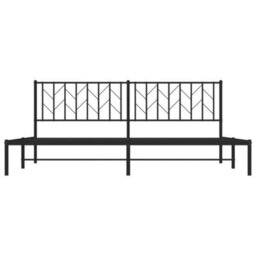 Berkfield Metal Bed Frame Without Mattress With Headboard Black 200X200Cm - thumbnail 5