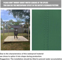 Green 2X4M Rectangular Shade Sail Waterproof Uv Resistant - thumbnail 6