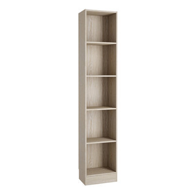 Furniture To Go Basic Tall Narrow Bookcase (4 Shelves) In Oak - image 1