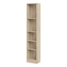 Furniture To Go Basic Tall Narrow Bookcase (4 Shelves) In Oak - thumbnail 3