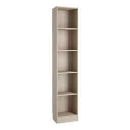 Furniture To Go Basic Tall Narrow Bookcase (4 Shelves) In Oak - thumbnail 1