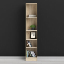 Furniture To Go Basic Tall Narrow Bookcase (4 Shelves) In Oak - thumbnail 5