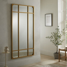 The Online Mirror Shop Wall Mirror Jersey Industrial Rectangular Shape With Full Length Gold Frame- H 160Cm X W 80Cm For Hanging In Entryway