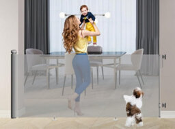 Start and Drive S&d Retractable Baby Gate, Extra Wide Up To 250Cm, Foldable Stair Safety Barrier For Babies, Pets & Dogs, Extendable Gate ( Grey)