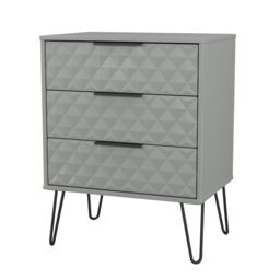Anzio Matt Dusk Grey 3 Drawer Chest (H)737mm (W)575mm (D)395mm - thumbnail 3