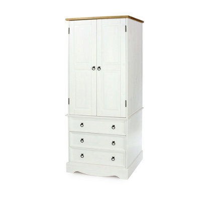 Core Products Premium Corona White 2 Door, 3 Drawer Wardrobe, H187.7Cm X W76.5Cm X D55.5Cm - image 1