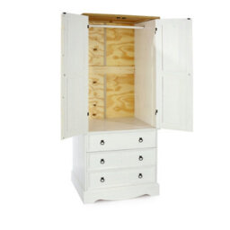 Core Products Premium Corona White 2 Door, 3 Drawer Wardrobe, H187.7Cm X W76.5Cm X D55.5Cm - thumbnail 6
