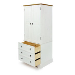 Core Products Premium Corona White 2 Door, 3 Drawer Wardrobe, H187.7Cm X W76.5Cm X D55.5Cm - thumbnail 4